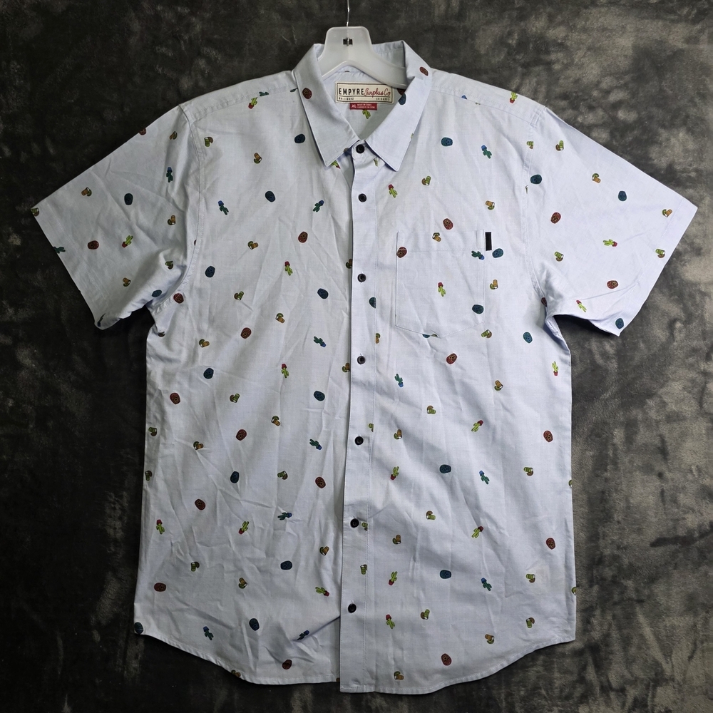 Empyre Surplus Co. Short Sleeve Button Down Mens XL. Luche Libre Pattern.